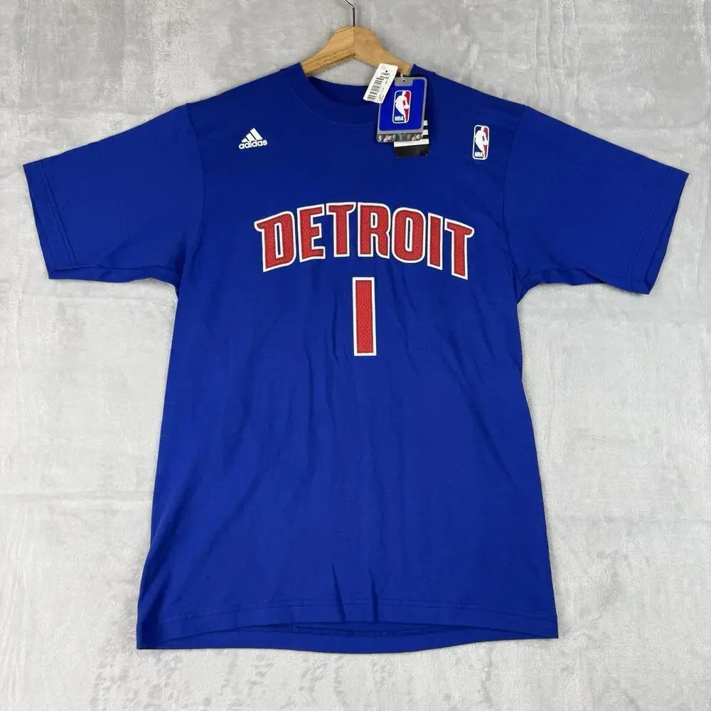 NWT Adidas NBA Detroit Allen Iverson #1 Jersey T-Shirt Size S ‘Dead Stock’ 2000s